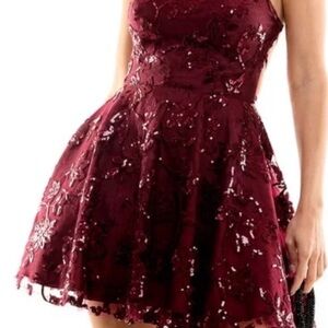 B. Darlin Burgundy Party Dress